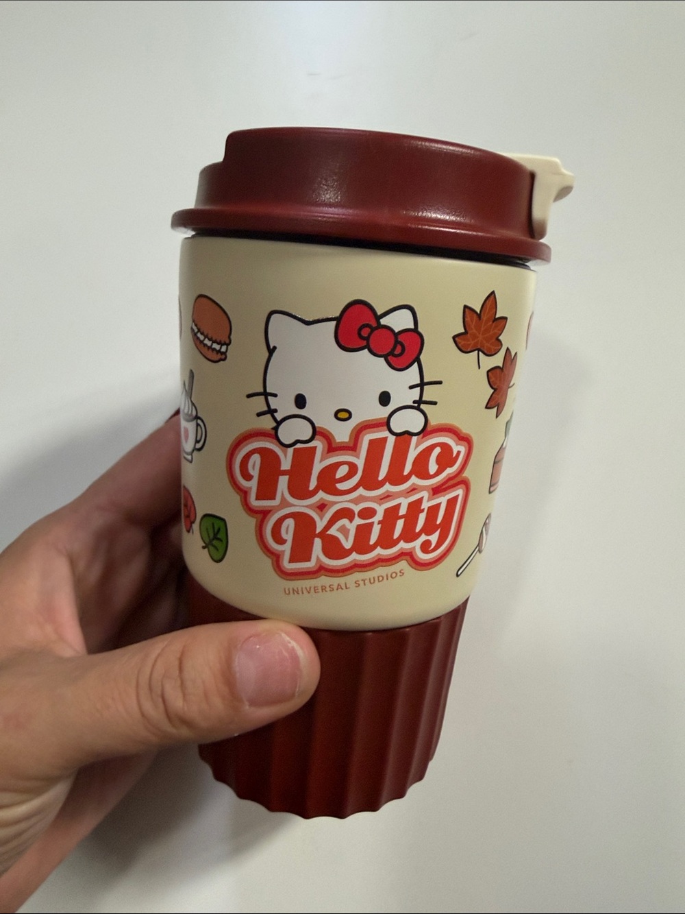 Universal Hello Kitty Cream & Burgundy Travel Cup
